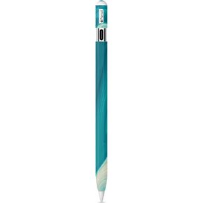 Carbon Fiber Compatible with Apple Pencil (USB-C) - Aqua Swirl - Premium 3M Vinyl Protective Wrap Decal Cover - Easy to Apply | Crafted in The USA by MightySkins