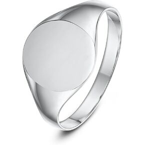LANDA JEWEL Ladies Sterling Silver Cushion or Oval or Heart Shape Medium Weight Polished Signet Ring