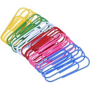 4 Inch Large Paper Clips,25 Pcs Jumbo Paper Clips Vinyl Coated Giant Paperclips for Files, Papers, Bookmark, Office Supply,Multicolor 10CM