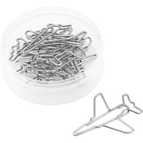 Airplane Paper Clips Paperclips Creative Cute Paper Clips for Paper Non Skid Usualy for Office School Book Notebook Document Organizing and so on (10 Pieces - Silver)
