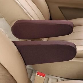 2PCS Front Seat Armrest Covers Cloth Fabric Armrest Protectors Replacement Arm Rest Cover Universal for Car Truck SUV and Van (Black)