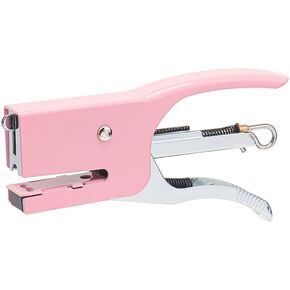 Hand Held Plier Stapler Mini Manual Pink Stapler Metal Handheld Plier Stapler Desktop Cute Staplers Staples 25 Sheet Capacity for Desk Home Office Supplies(Pink)