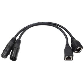 1pair XLR 3 Pin (Female,Male) to RJ45 Female Adapter Converter Extension Cable Connector Cord XLR Adapter Cable LED Controller Converter Cable 30CM/1FT