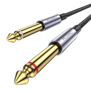 MOSWAG Guitar Cable 10FT/3M 1/4 Inch TS to 1/4 Inch Instrument Cable Professional Nylon Braided Noise Free Instrument Cable for Electric Guitar, Bass, Keyboard, Mixer, Amplifier, Amp, Speaker
