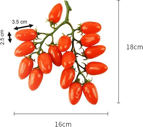 YIKANGHENG 1 String (16 Pcs) Cherry Tomato, Red Artificial Lifelike Fruits for Home and Party Decoration (Red) in Saudi Arabia
