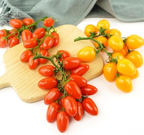 YIKANGHENG 1 String (16 Pcs) Cherry Tomato, Red Artificial Lifelike Fruits for Home and Party Decoration (Red) in Saudi Arabia