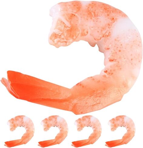 FAVOMOTO 5pcs Artificial Shrimp Figures,Artificial Shrimp Model Realistic Food Model Shrimp Decor for Party Simulated Shrimp Model Faux Food Simulation Shrimp Model Food Props Hot Pot PVC Fake Food in Saudi Arabia