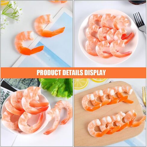FAVOMOTO 5pcs Artificial Shrimp Figures,Artificial Shrimp Model Realistic Food Model Shrimp Decor for Party Simulated Shrimp Model Faux Food Simulation Shrimp Model Food Props Hot Pot PVC Fake Food in Saudi Arabia