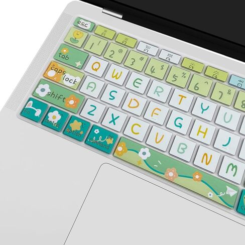 Cute Keyboard Cover for 2021 2020 MacBook Air 13 inch (Model: A2179 A2337) M1 Chip, Silicone Protective Skin, Cute Flowers in Saudi Arabia