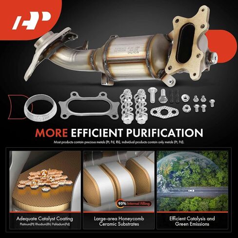 طقم المحول الحفاز لمشعب العادم الأمامي الممتاز A-Premium متوافق مباشرة مع Honda Civic 2014-2015، 1.8L، متوافق مع EPA، استبدال # 18190R1BA00 in Saudi Arabia