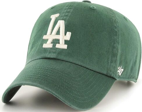 47 قبعة Los Angeles Dodgers للرجال والنساء ذات شريط خلفي قابل للتعديل باللون الأخضر الداكن مع شعار أبيض in Saudi Arabia