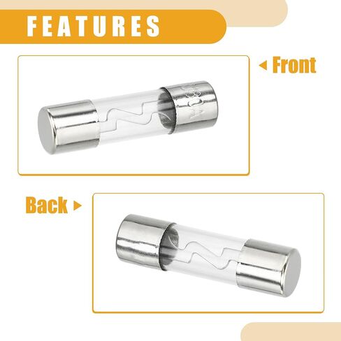 2 قطعة 10x38 مللي متر 0.39x1.50 بوصة 80A Universal AGU Glass Fuse - أنبوب فيوز السيارة حماية الطاقة أنبوب زجاجي - معدن فضي اللون in Kuwait