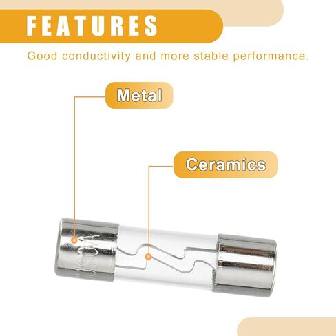 2 قطعة 10x38 مللي متر 0.39x1.50 بوصة 80A Universal AGU Glass Fuse - أنبوب فيوز السيارة حماية الطاقة أنبوب زجاجي - معدن فضي اللون in Kuwait
