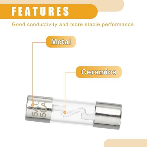 2 قطعة 10x38 مللي متر 0.39x1.50 بوصة 80A Universal AGU Glass Fuse - أنبوب فيوز السيارة حماية الطاقة أنبوب زجاجي - معدن فضي اللون in Kuwait