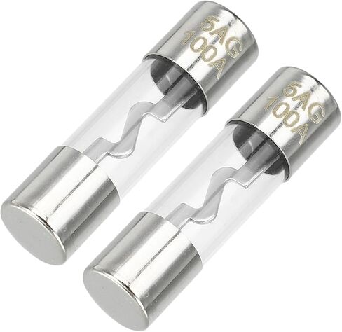 2 قطعة 10x38 مللي متر 0.39x1.50 بوصة 80A Universal AGU Glass Fuse - أنبوب فيوز السيارة حماية الطاقة أنبوب زجاجي - معدن فضي اللون in Kuwait