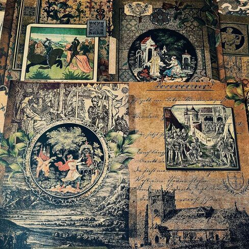TAYASH Vintage Scrapbooking Materials Scrapbook kit Supplies Pack,Junk Journal Planners Aesthetic Room Wall Art DIY Decor,Collage Album Cottagecore Picture Frames Paper (Steam Cyberpunk) in Saudi Arabia