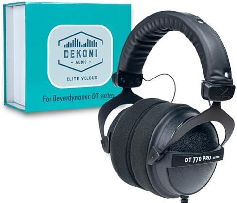 سماعات رأس DT 770 Pro بمقاومة 250 أوم مع وسائد أذن Dekoni Elite Velor - دقة وراحة متقنة in Kuwait
