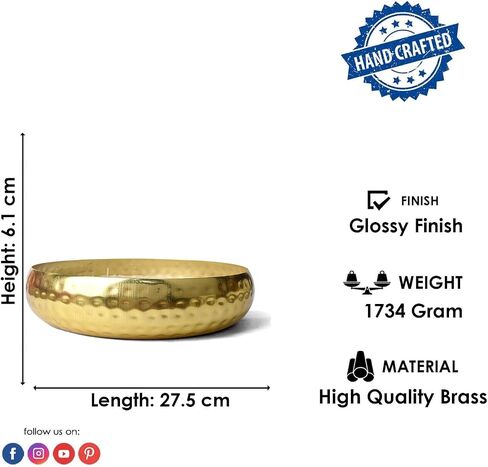 SATVIK 7.2 Inch Brass Scented Candle Urli Wax Urli Hammered Pattern Multi Wicks Tea Lights Flowers Handcrafted Bowl Indian Festive for Home Office Mandir Living Room Table Top Diwali Décor Gifts Item in Saudi Arabia