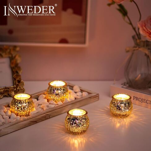 Inweder Glass Votive Candle Holders- Glass Tealight Candle Holder Set of 24 Clear Glass Votives Small Candle Holders Decorative Glass Candle Holder for Wedding Party Table Centrepieces Home in Saudi Arabia