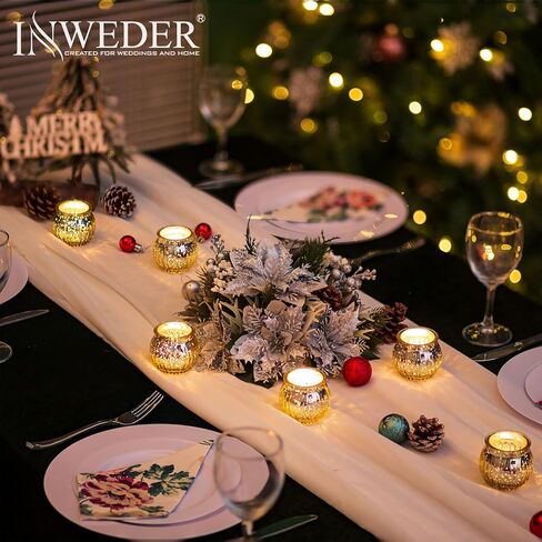 Inweder Glass Votive Candle Holders- Glass Tealight Candle Holder Set of 24 Clear Glass Votives Small Candle Holders Decorative Glass Candle Holder for Wedding Party Table Centrepieces Home in Saudi Arabia