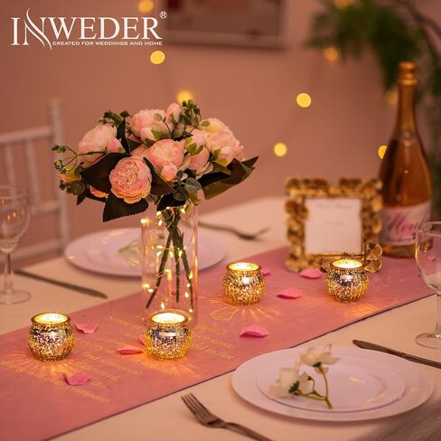 Inweder Glass Votive Candle Holders- Glass Tealight Candle Holder Set of 24 Clear Glass Votives Small Candle Holders Decorative Glass Candle Holder for Wedding Party Table Centrepieces Home in Saudi Arabia