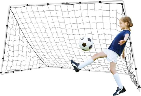 BOHEN Metal 6x4 FT/9x5FT Soccer Goal for Backyard with Carry Bag - Steel Pipe Goal - Fun for Outdoor Indoor Training Games for Kids Youth Adult, for Easy Storage and Transportation in Saudi Arabia