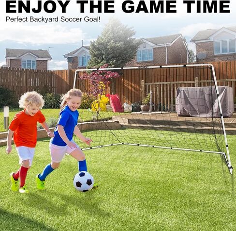 BOHEN Metal 6x4 FT/9x5FT Soccer Goal for Backyard with Carry Bag - Steel Pipe Goal - Fun for Outdoor Indoor Training Games for Kids Youth Adult, for Easy Storage and Transportation in Saudi Arabia