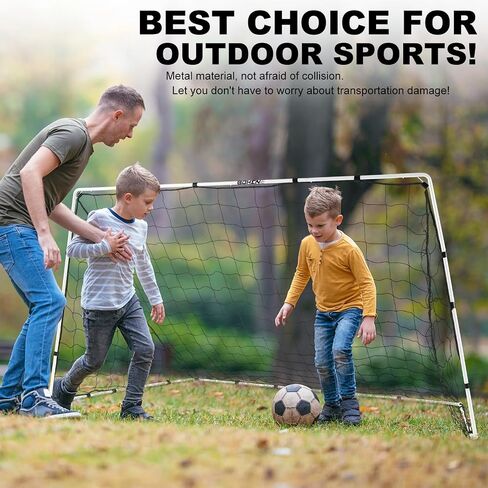 BOHEN Metal 6x4 FT/9x5FT Soccer Goal for Backyard with Carry Bag - Steel Pipe Goal - Fun for Outdoor Indoor Training Games for Kids Youth Adult, for Easy Storage and Transportation in Saudi Arabia