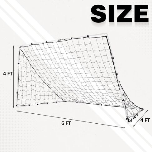 BOHEN Metal 6x4 FT/9x5FT Soccer Goal for Backyard with Carry Bag - Steel Pipe Goal - Fun for Outdoor Indoor Training Games for Kids Youth Adult, for Easy Storage and Transportation in Saudi Arabia