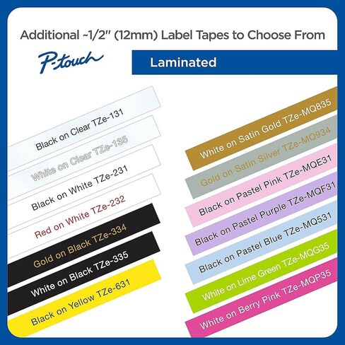 Brother TZE1312PK TZe Standard Adhesive Laminated Labeling Tapes, 1/2-Inch w, Black on Clear, 2/Pack in Saudi Arabia