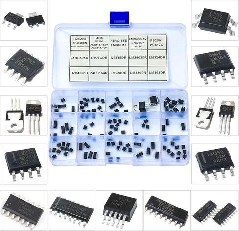 SMD الدائرة المتكاملة JRC4558D LM358DR 74HC595D NE555DR LM324DR ULN2003ADR 74HC165D LM386MX L7805CV مضخم التشغيل/سجلات التحول/منظم الجهد/بوابة المنطق IC مجموعة متنوعة من المقبس in Kuwait