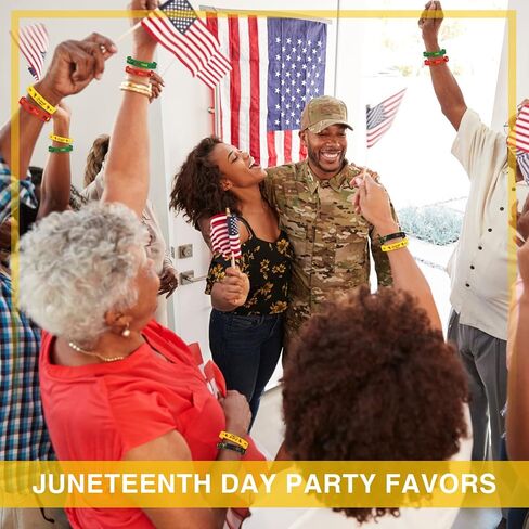 100 Pcs Juneteenth Day Silicone Wristband Black Freedom Day Rubber Bracelets Juneteenth Decorations Patriotic Bracelets Bulk for African Afro American Independence Day Party Favors, 4 Styles in Saudi Arabia
