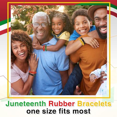 100 Pcs Juneteenth Day Silicone Wristband Black Freedom Day Rubber Bracelets Juneteenth Decorations Patriotic Bracelets Bulk for African Afro American Independence Day Party Favors, 4 Styles in Saudi Arabia