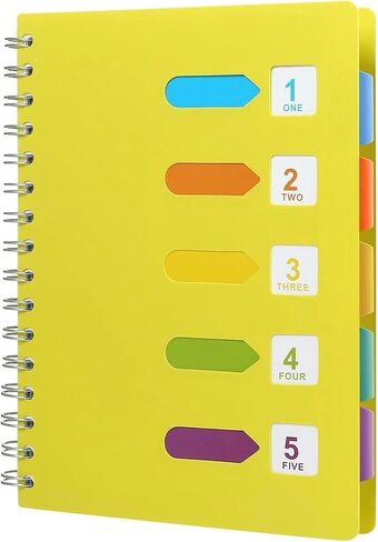 5 Subject Spiral Notebook - B5 Large 240 Pages Lined Journal, College Ruled Notebook for Women Men School, Office, Work Writing, Plastic Softcover, 7x10 - GrayBlue in Saudi Arabia