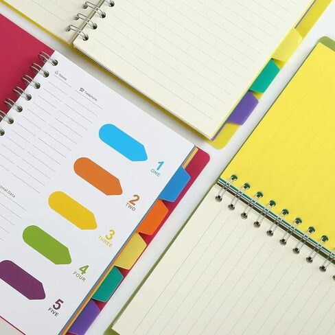 5 Subject Spiral Notebook - B5 Large 240 Pages Lined Journal, College Ruled Notebook for Women Men School, Office, Work Writing, Plastic Softcover, 7x10 - GrayBlue in Saudi Arabia
