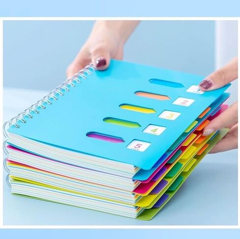 5 Subject Spiral Notebook - B5 Large 240 Pages Lined Journal, College Ruled Notebook for Women Men School, Office, Work Writing, Plastic Softcover, 7x10 - GrayBlue in Saudi Arabia