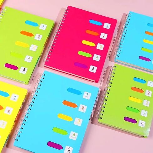 5 Subject Spiral Notebook - B5 Large 240 Pages Lined Journal, College Ruled Notebook for Women Men School, Office, Work Writing, Plastic Softcover, 7x10 - GrayBlue in Saudi Arabia
