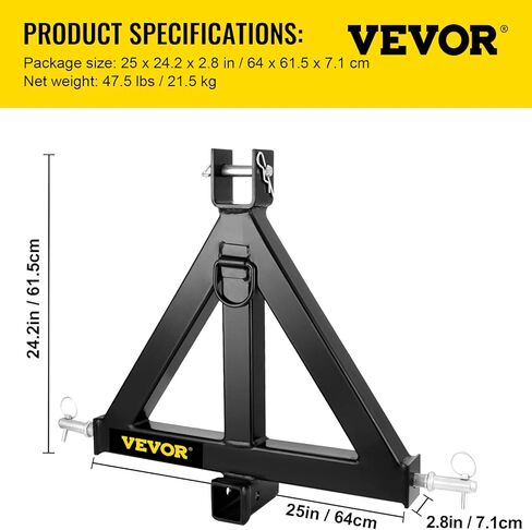 Happybuy الثقيلة 3 نقطة 2 بوصة قضيب الجر استقرار الصلب سحب قضيب 3 pt جرار مقطورة وصلة استقبال 3 نقطة مقطورة استقبال 1 جرار سحب وصلة الجر قضيب الجر in Kuwait