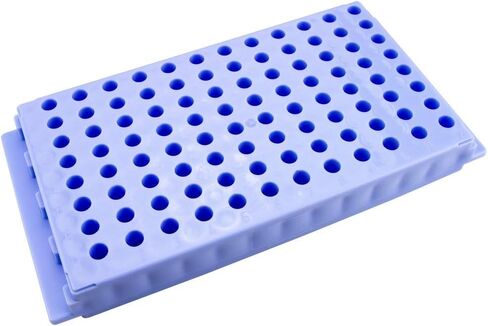 Caplugs Evergreen 240-6388-B30 Microcentrifuge Tube Rack. 96 Places, Reversible, Polypropylene, Blue in Saudi Arabia