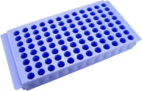 Caplugs Evergreen 240-6388-B30 Microcentrifuge Tube Rack. 96 Places, Reversible, Polypropylene, Blue in Saudi Arabia