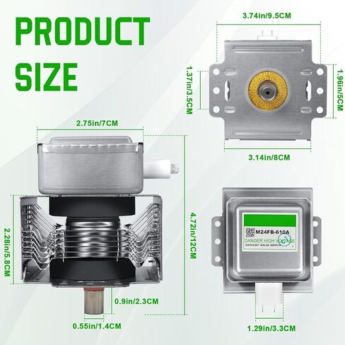 Upgraded Magnetron M24FC-610A Microwave Magnetron Tube,Compatible with Galanz and GE WB27X11126 Microwave Oven Magnetron Repair Parts Replace M24FB-610A in Kuwait