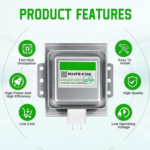 Upgraded Magnetron M24FC-610A Microwave Magnetron Tube,Compatible with Galanz and GE WB27X11126 Microwave Oven Magnetron Repair Parts Replace M24FB-610A in Kuwait