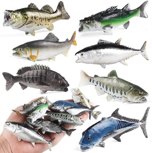 تماثيل الأسماك المصغرة، نماذج الأسماك المزيفة، نماذج الأسماك المرسومة يدويًا، زينة تمثال حيواني لحفلات المناظر الطبيعية الصغيرة، أعلى الكعكة، مجموعة من 7 in Kuwait