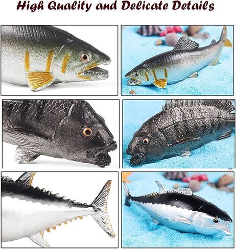 تماثيل الأسماك المصغرة، نماذج الأسماك المزيفة، نماذج الأسماك المرسومة يدويًا، زينة تمثال حيواني لحفلات المناظر الطبيعية الصغيرة، أعلى الكعكة، مجموعة من 7 in Kuwait