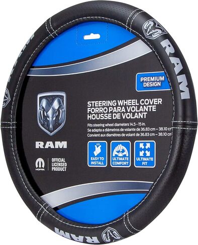 Plasticolor 006697R25 Ram Deluxe Elite Steering Wheel Cover - Gray Logo in Saudi Arabia