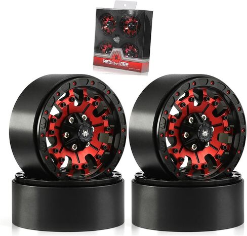 1.9 Beadlock Wheels aluminium alloy，1.9 Wheels Three color and style options available for 1:10 RC Crawler Axial SCX10 SCX10 II TRX4 RC4WD D90（4pcs） (Black＆Gold) in Kuwait