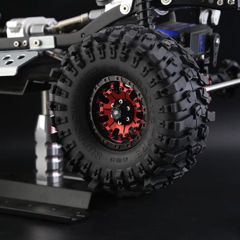 1.9 Beadlock Wheels aluminium alloy，1.9 Wheels Three color and style options available for 1:10 RC Crawler Axial SCX10 SCX10 II TRX4 RC4WD D90（4pcs） (Black＆Gold) in Kuwait