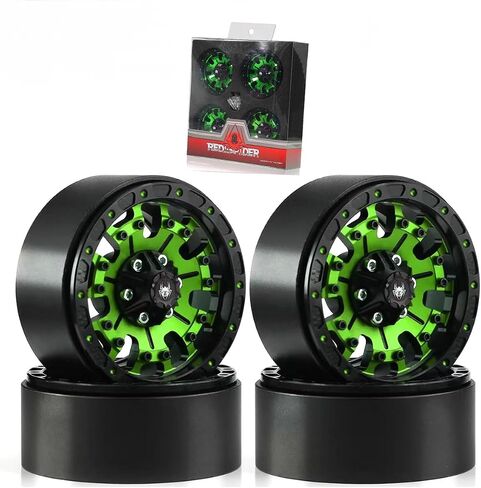 1.9 Beadlock Wheels aluminium alloy，1.9 Wheels Three color and style options available for 1:10 RC Crawler Axial SCX10 SCX10 II TRX4 RC4WD D90（4pcs） (Black＆Gold) in Kuwait