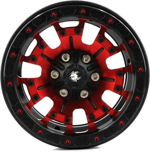 1.9 Beadlock Wheels aluminium alloy，1.9 Wheels Three color and style options available for 1:10 RC Crawler Axial SCX10 SCX10 II TRX4 RC4WD D90（4pcs） (Black＆Gold) in Kuwait