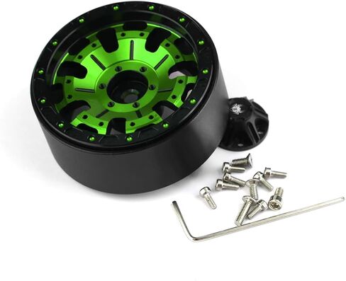 1.9 Beadlock Wheels aluminium alloy，1.9 Wheels Three color and style options available for 1:10 RC Crawler Axial SCX10 SCX10 II TRX4 RC4WD D90（4pcs） (Black＆Gold) in Kuwait